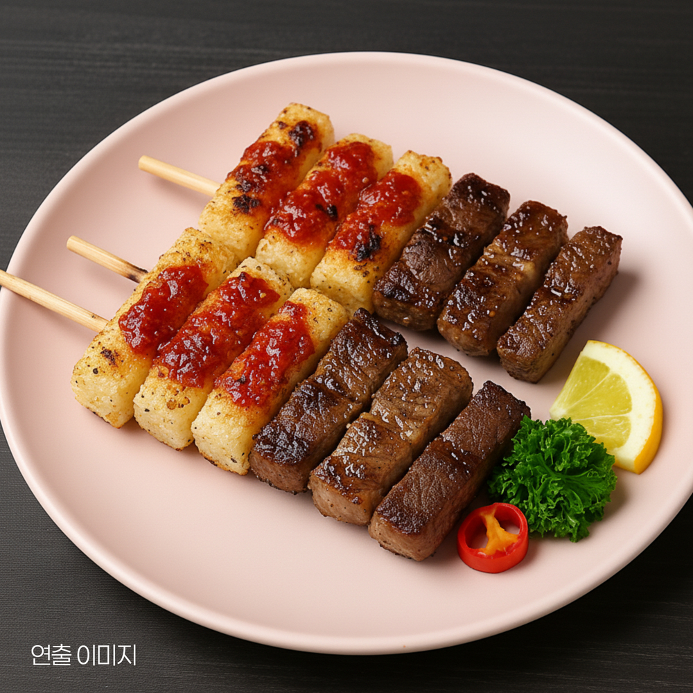 갈떡꼬치 폭립갈비 떡꼬치