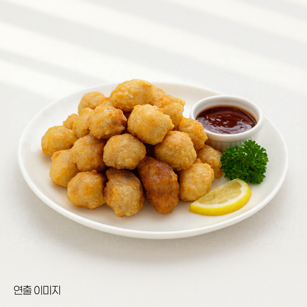 곡물로 바삭한 오징어볼 튀김