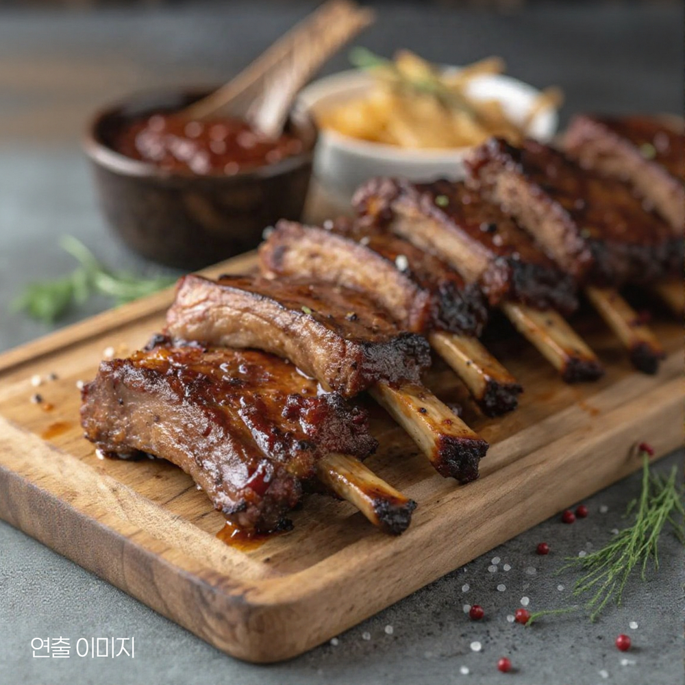 소스 듬뿍 바베큐 폭립 (수입산)