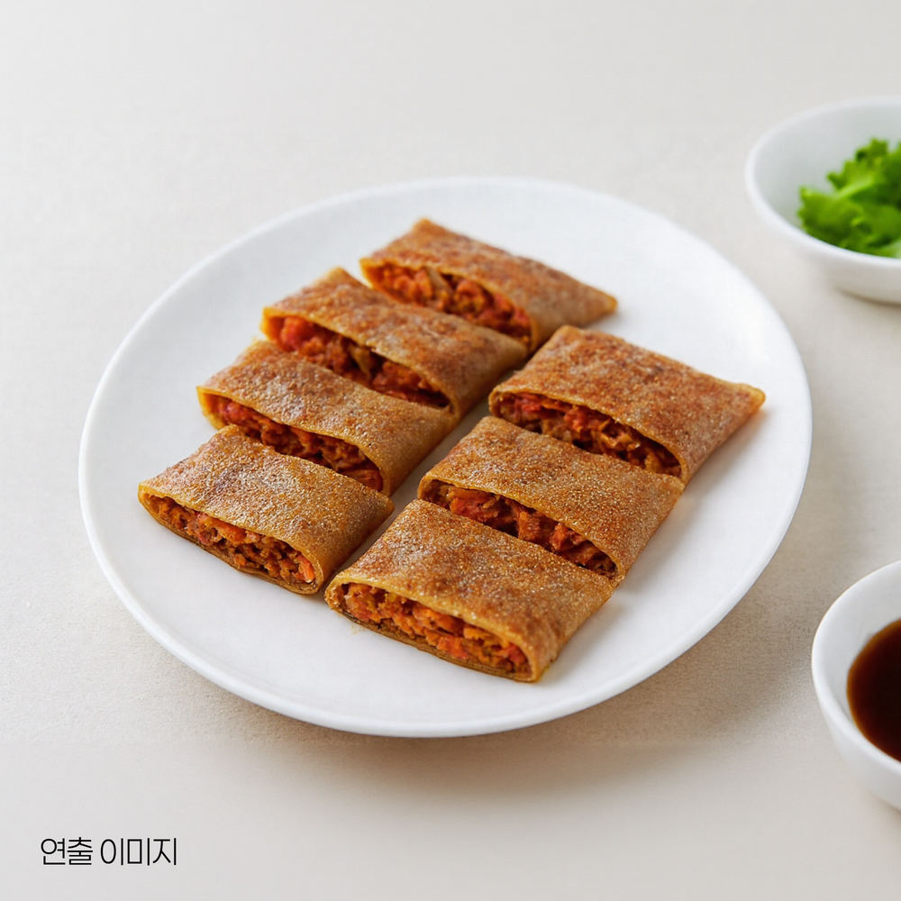 속이 꽉찬 메밀 김치 전병